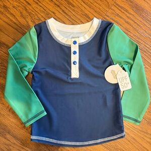 Mud Pie Blue and Green Swim Shirt